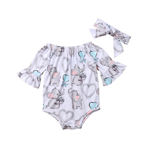 Newborn Baby Girls Infant Bodysuit Jumpsuit One