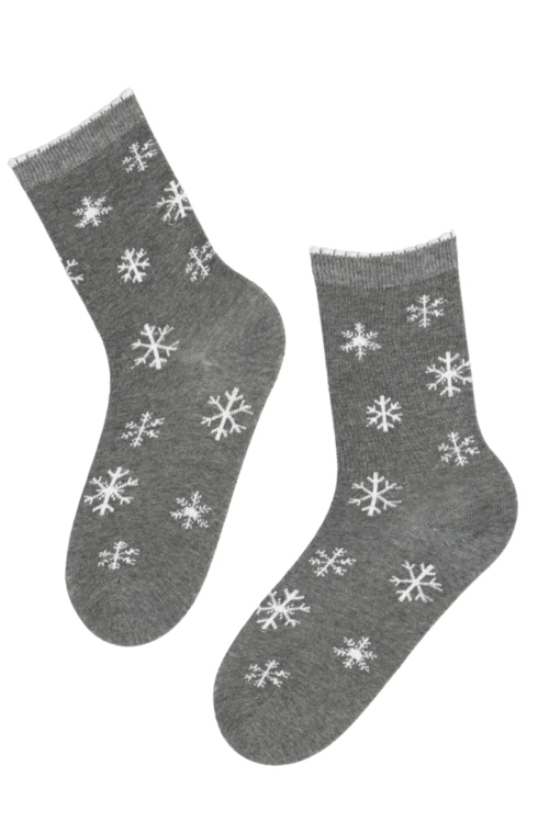 ITI grey socks with snowflakes for women