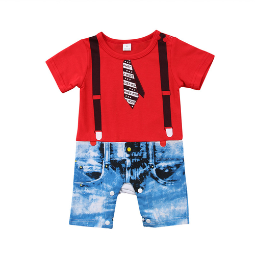 2019 Newborn Infant Baby Boys Kid Gentleman Print