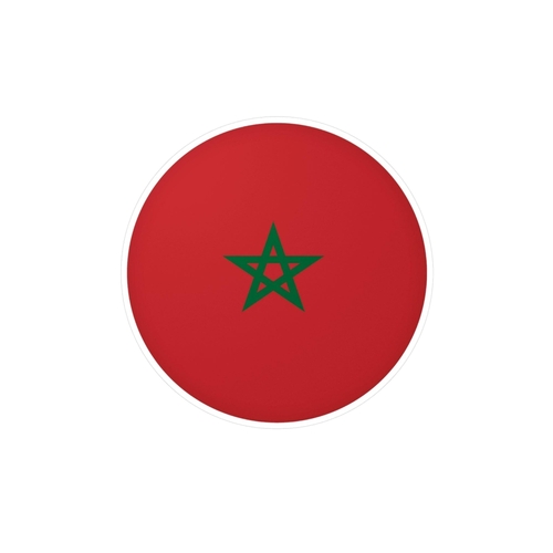 Autocollant rond Drapeau du Maroc en plusieurs tailles