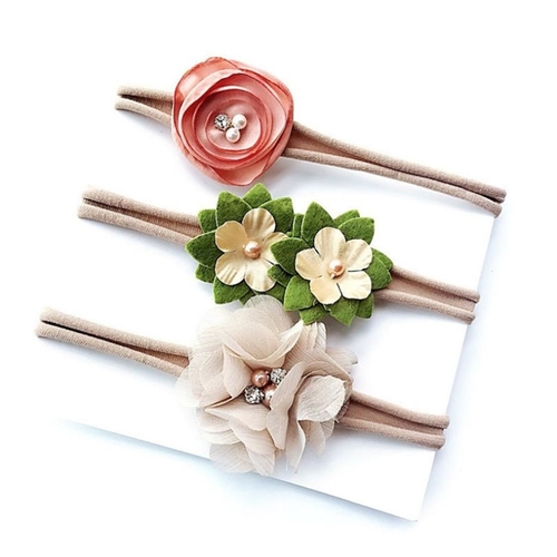 3pcs/set Baby Girls Flower Headband Set Infant