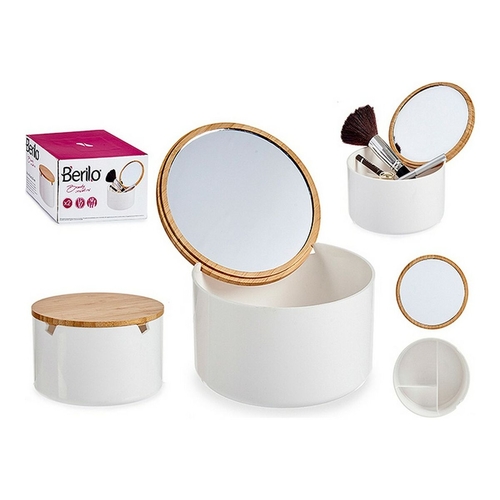 Jewelry box Mirror Bamboo Plastic (13,5 x 8 x 13,5 cm)