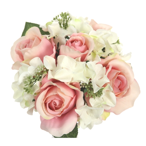 Admired By Nature GPB8359-BLUSH 9 Stems Artificial Rose & Hydrangea Mi