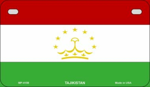 Smart Blonde MP-4158 7 x 4 in. Tajikistan Flag Novelty Metal Motorcycl