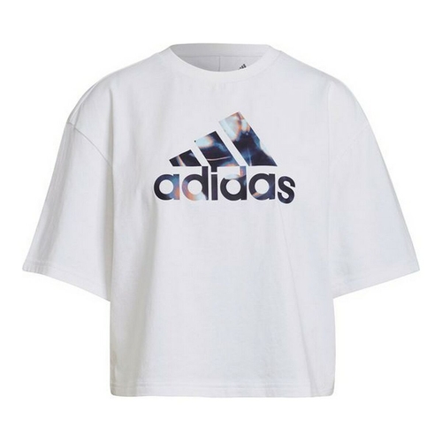 Women’s Short Sleeve T-Shirt Adidas You For You Cropped White (2XS)