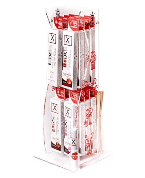 X on the Lips Buzzing Lip Balm - 16 Piece Tower Display - Assorted