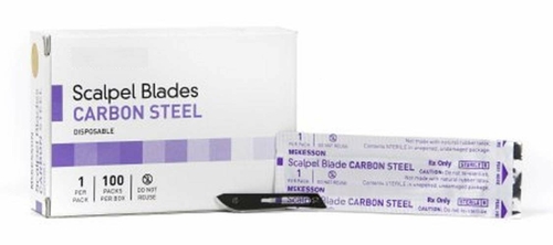 Case of 100 Disposable Carbon Steel Scalpel Size 10. Sterile