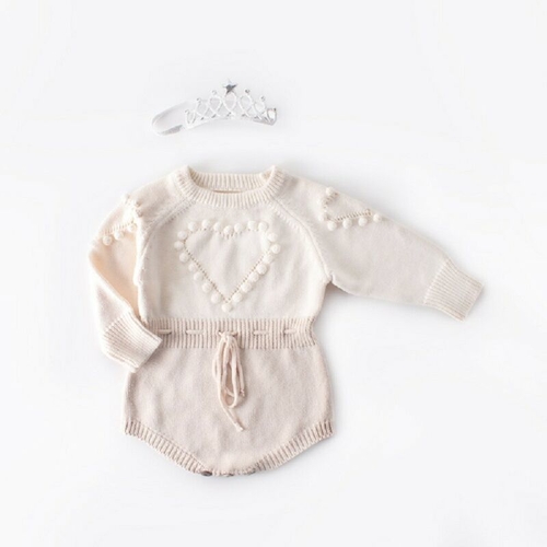 Baby Girls Knit Rompers Long Sleeve Wool Knitted