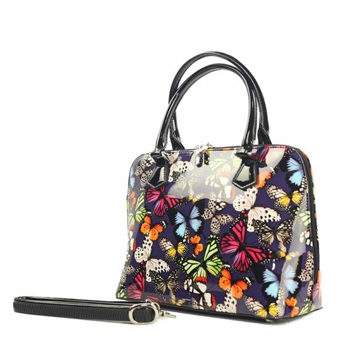 Main Bravo Handbags BH92-2012 Anuta Multi-Color Butterfly Print Medium Leat image