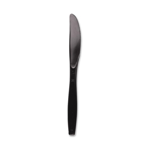 Dixie Foods Plastic Heavyweight Knife - 1000/Box - Black