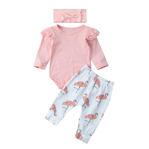 Novel Flamingo 3PCS Newborn Infant Baby Girls