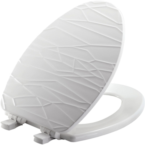 Bemis 258139 Elongated Wood Sculptured Toilet Seat, White