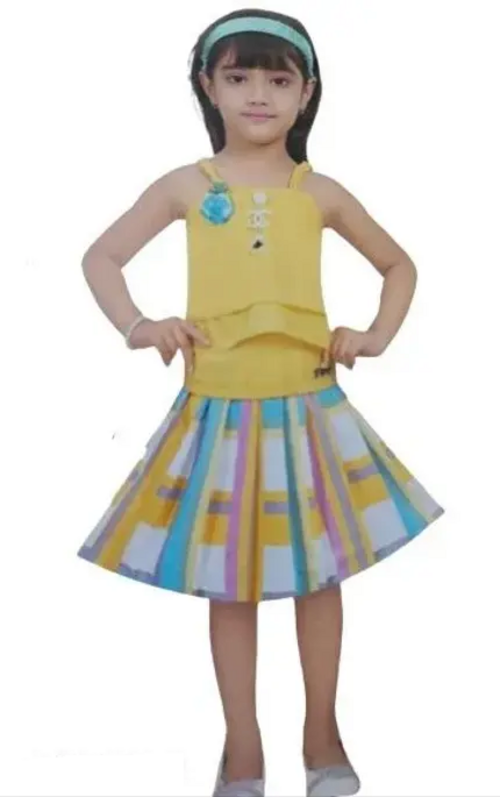 Yellow Stylish Girls Top and Skirt Set Size 4-5 Years