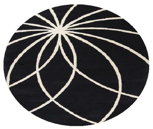 Surya FM7072-6RD Forum Rug- 100% Wool- Hand Tufted- Black/White- 6&amp