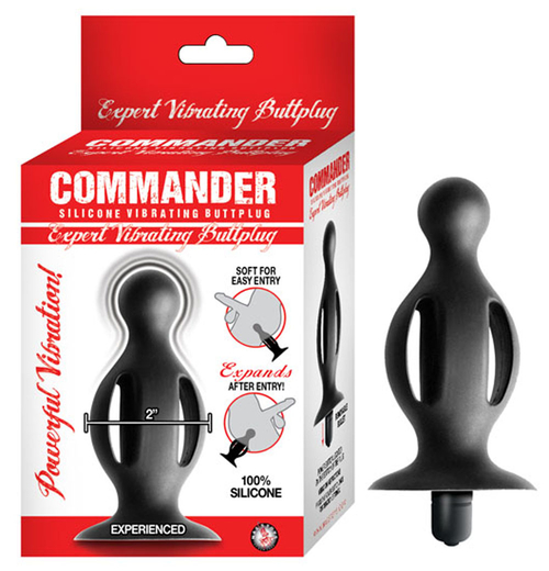 Commander Expert Vibrating Buttplug - Black