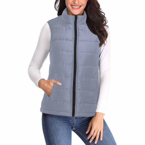 Womens Puffer Vest Jacket / Cool Gray