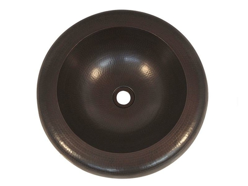 COPPER ROUND VESSEL SINK MELODY DESIGN 18.5X18.5X4.5 G1718 MATTE