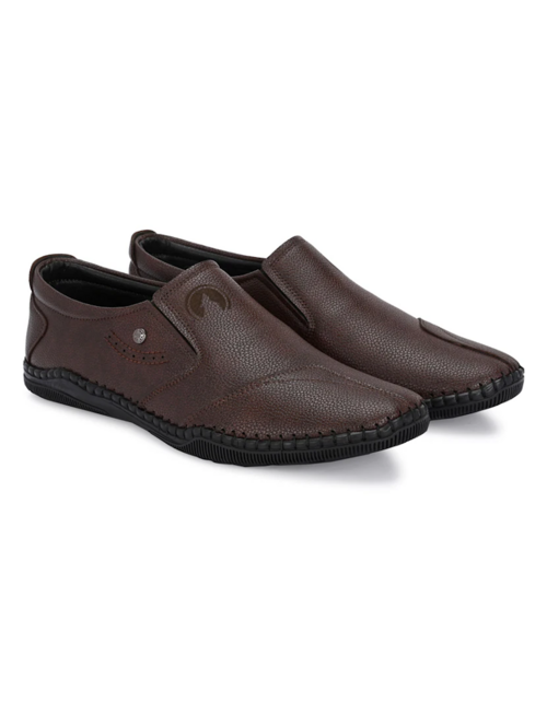 Men Solid Slip On Shoes(Size8)(Colorbrown)
