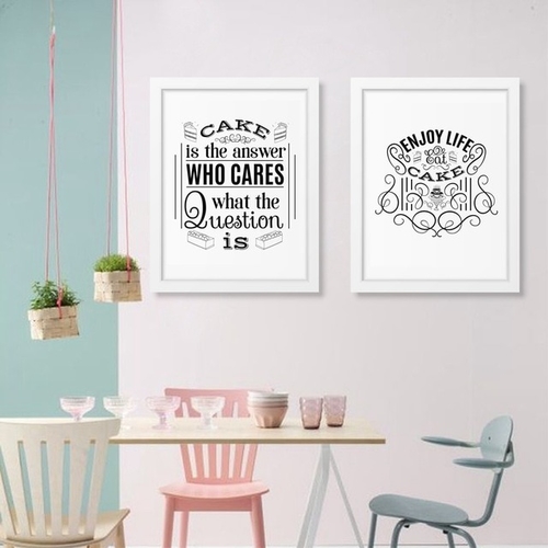 Love Cake Quote Posters And Prints Wall Art Canvas