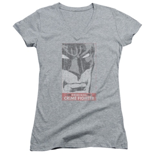 Trevco Batman-Orginal Crime Fighter - Junior V-Neck Tee - Heather,