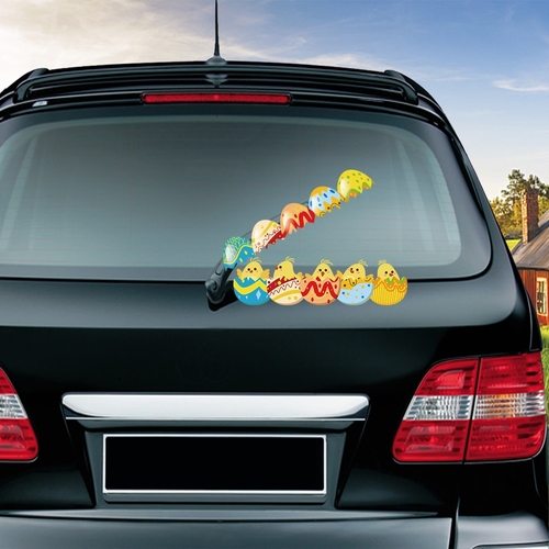 Easter Chicks Hatched Waving Wiper Decals PVC Car