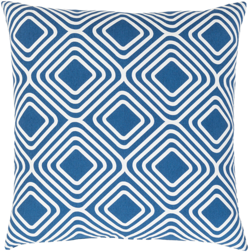 Surya MRA009-2020D Miranda Throw Pillow - Dark Blue & White - 20 x 20 