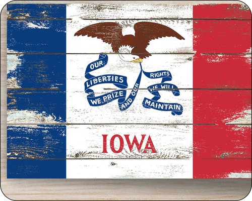 Iowa State Flag Distressed Art Mouse Pad