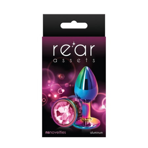 Rear Assets Metal Anal Plug Small Multicolor/Pink