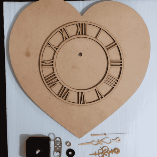 Heart Mdf Base With 10 In Mdf Dail and Movement