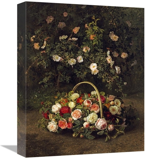 Global Gallery GCS-268165-16-142 16 in. Roses in a Basket Beside a Ros