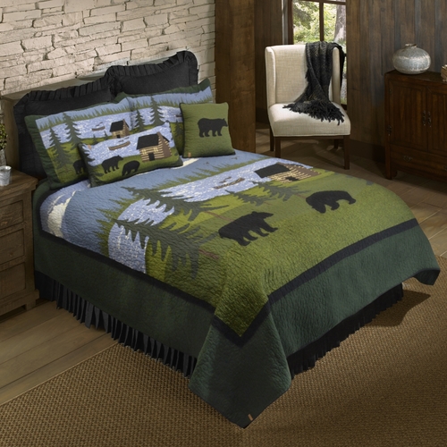 American Heritage Textiles Z83427 110 x 96 in. Bear River 3 Piece Cott