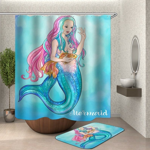 Pastel Mermaid Shower Curtain