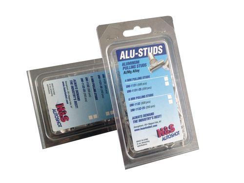 H & S Autoshot UNI-1262 6 mm Uni-Stud Aluminum - 250 Count