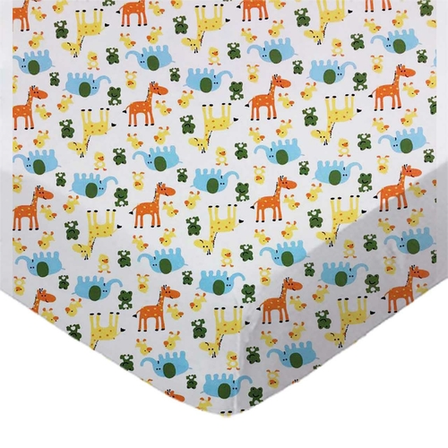 SheetWorld Fitted Moses Basket Sheet - 100% Cotton Jersey - Animal