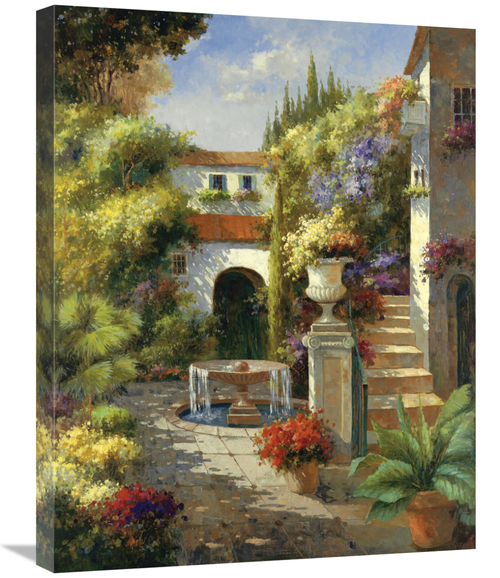 Global Gallery GCS-128524-2228-142 22 x 28 in. Fontana Di Cortile Art 