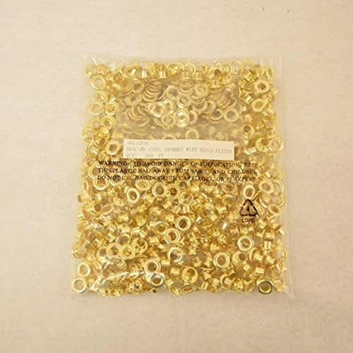 Aleko GES0-UNB 0.25 in. Sheet Metal Grommet & Neck Washer Brass - 500 