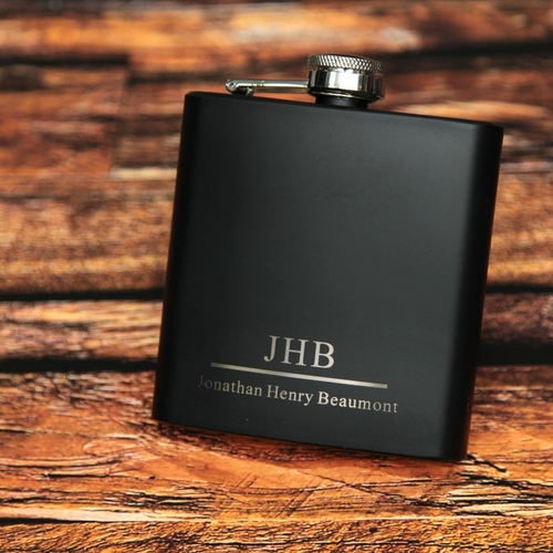 Personalised Hip Flask - Monogram & Name - Birthday Wedding Xmas !!