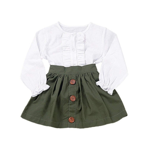 Toddler Kid Baby Girls Long Sleeve Tops+Skirt