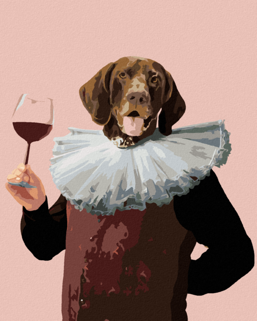 Paint by Numbers - ROYAL DOG AND A GLASS OF WINE