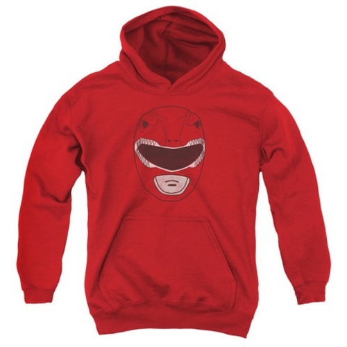 Trevco Power Rangers-Red Ranger Mask Youth Pull-Over Hoodie- Red - XL
