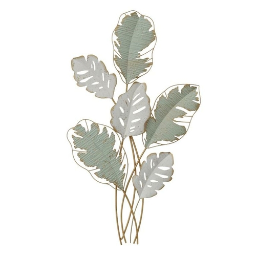 Wall Decoration DKD Home Decor Metal White Green Modern Leaf of a