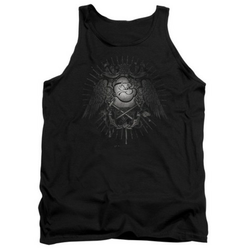 Popeye-Sailor Heraldry Adult Tank Top, Black - Medium