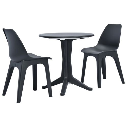 3 Piece Bistro Set Plastic Anthracite