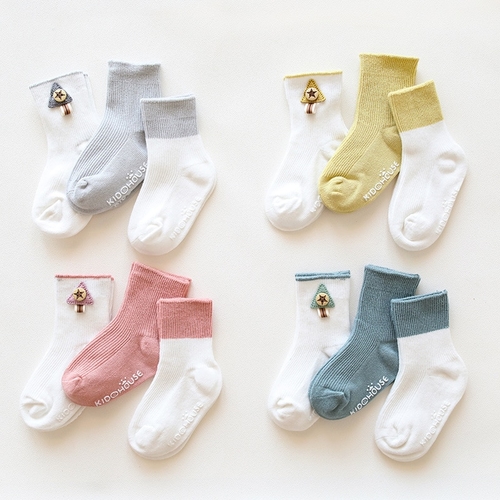 3 Pairs Infant Baby Socks Spring Autumn Winter