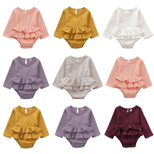 6 Colors Newborn Infant Baby Girl Bodysuits