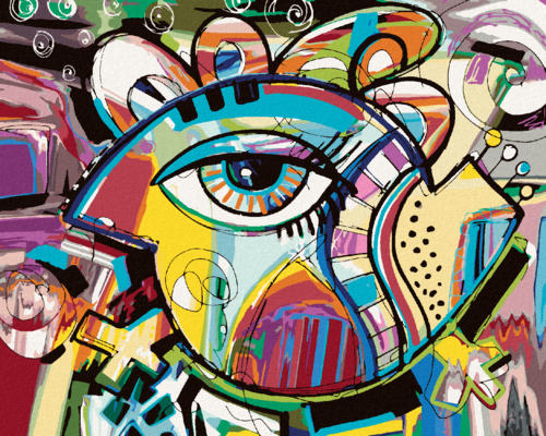 Paint by Numbers - ABSTRACT DOODLE BIRD COMPOSITION