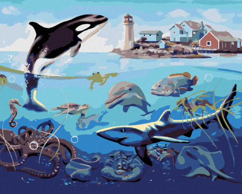 Zuty - Paint by Numbers - UNDERWATER WORLD 2 (D. RUSTY RUST), 40x50 cm