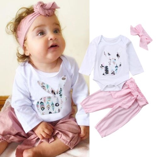 Brand New Infant Baby Girl Cute Outfits Long