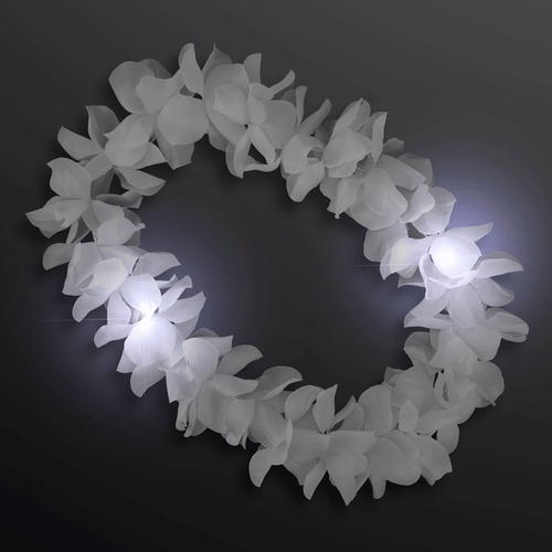 Blinkee FLHLN-WT White Flashing Hawaiian Lei Necklace