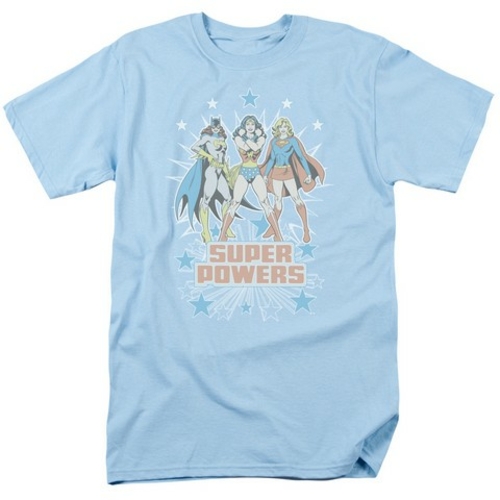 Trevco Dc-Super Powers X3 - Short Sleeve Adult 18-1 Tee - Light Blue- 